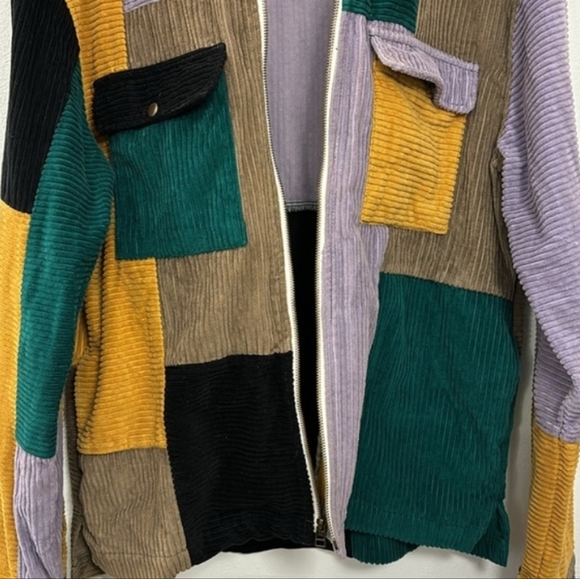 Urban Outfitters Patchwork Corduroy Jacket Size Medium Hipster - Picture 6 of 16